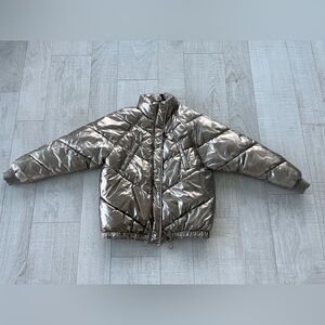 Metallic Bronze/Gold Puffer Jacket. Super fun and shiny